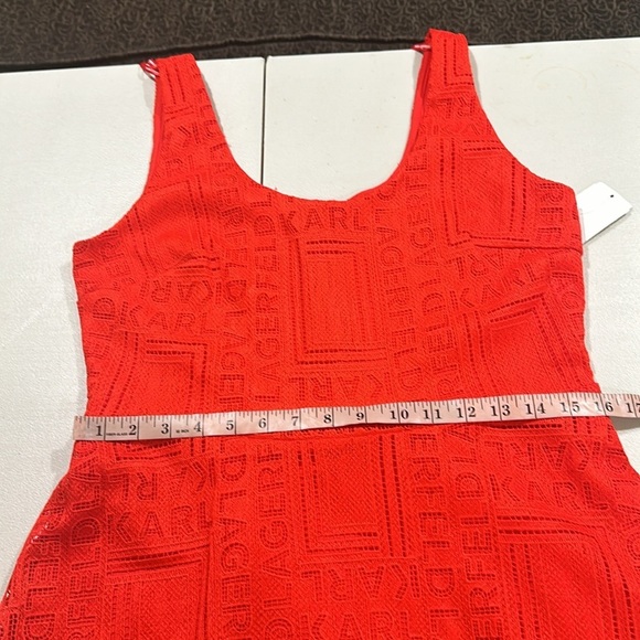 Karl Lagerfeld Logo Lace Midi Dress - Picture 5 of 8